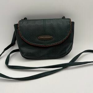 Vintage Green Pebble Leather Afanti Small Multi Pocket Purse